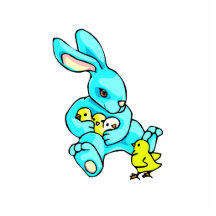 blue rabbit four yellow chicks.png acrylic cut out