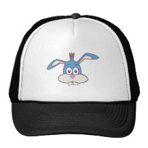 Blue Rabbit head Trucker Hats