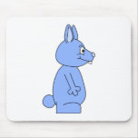 Blue Rabbit Mouse Pad