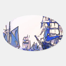 blue race lines stickers