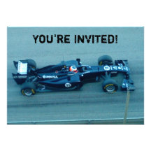 Blue Racing Car Invitation