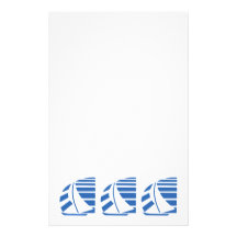 Blue Racing Sail Boats Custom Stationery