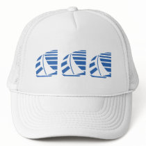 Blue Racing Sail Boats Hats