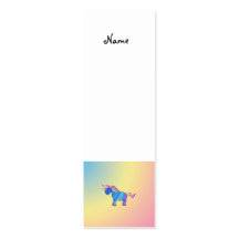 Blue rainbow unicorn on rainbow background business cards