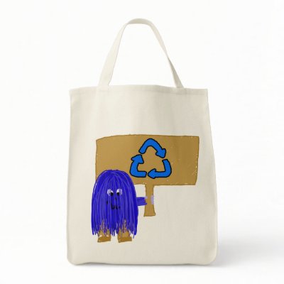Blue recycle tote bags by PeacePeople