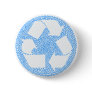 Blue Recycle Pinback Button