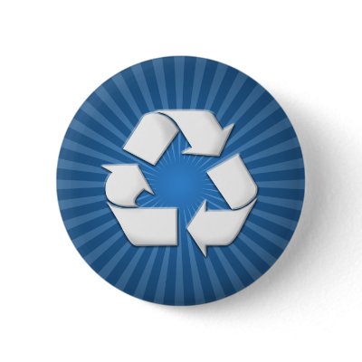Blue Recycle Button 001 by phantompanther