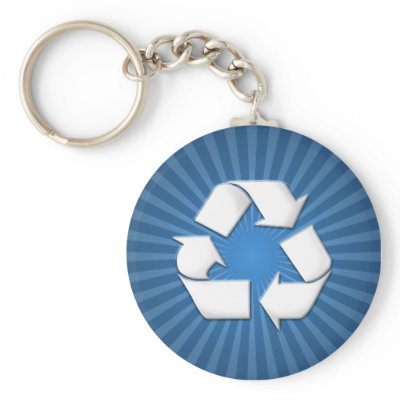 Blue Recycle Keychain 001 by phantompanther
