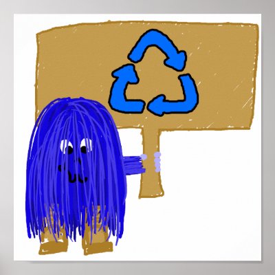 Blue recycle poster by PeacePeople