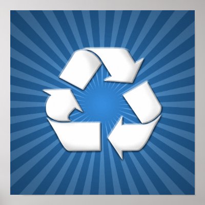 Blue Recycle Poster 001 by phantompanther