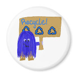Blue Recycle sign Refrigerator Magnet