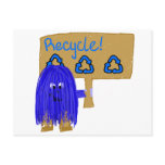 Blue Recycle sign Post Card