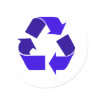 blue recycle round stickers
