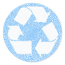 Blue Recycle Stickers