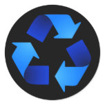 Blue Recycling Symbol Sticker