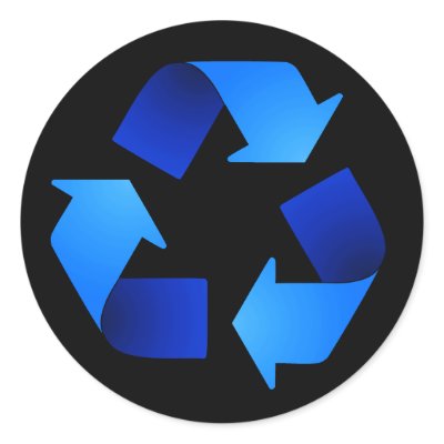Blue Recycling Symbol Sticker by yarddawg