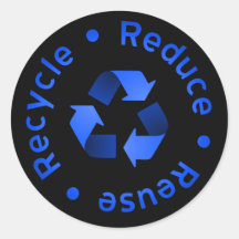 Blue Reduce, Reuse, Recycle Sticker