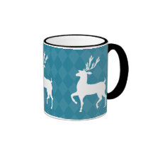 Blue Reindeer Christmas Mug