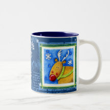 BLUE REINDEER COFFEE MUGS