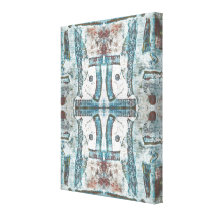 Blue Relief Abstract Fine Art Print on Canvas Stretched Canvas Prints