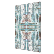 Blue Relief IV Abstract Fine Art Print on Canvas Canvas Print