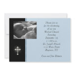 Blue Religious Photo Card Custom Invites