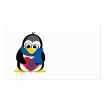 Blue Ribbon Penguin Scarf Business Cards