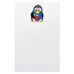 Blue Ribbon Penguin Scarf Stationery