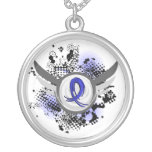 Blue Ribbon With Wings Syringomyelia Custom Jewelry