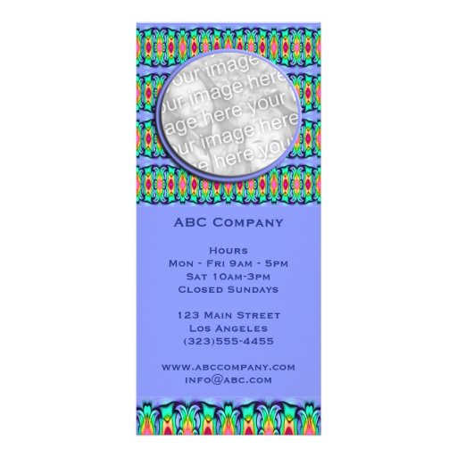 blue ribbons frame full colour rack card