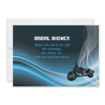Blue road biker wedding bridal shower invitation