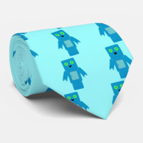 Blue Robot Custom Tie