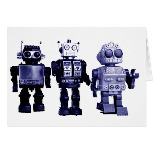 blue robots card