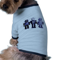 blue robots doggie t-shirt