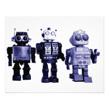 blue robots invitation