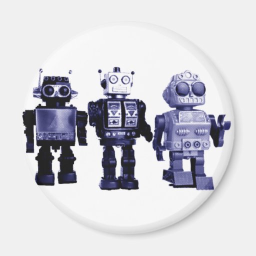 blue robots magnet