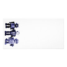 blue robots photo card