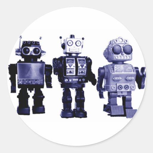blue robots sticker