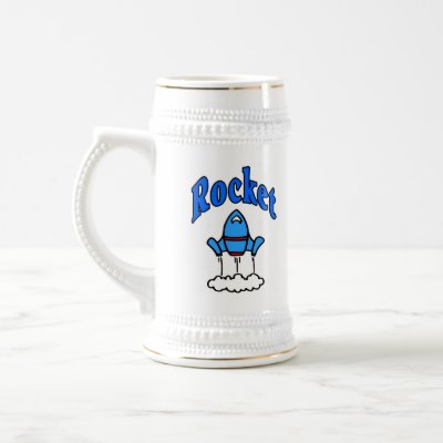 Blue Rocket logo Shirt Coffee Mug by figstreetstudio