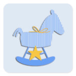 Blue Rocking Horse Baby Sticker