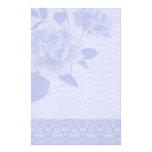 Blue Rose and Lace Paper Stationery