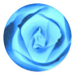 Blue Rose Bud Round Stickers
