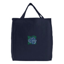 Blue Rose Embroidered Bag