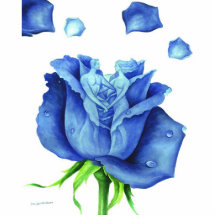 Blue Rose Flower Painting Art Man Woman Figure Photo Cut Out