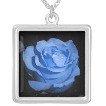 Blue Rose Necklace