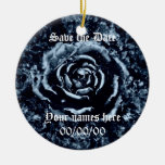 Blue rose Save the Date ornament