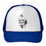 Blue Rose Skull Cap Mesh Hat