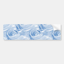 Blue Rose Wallpaper Pattern Bumper Stickers