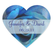Blue Rose Wedding Envelope Seals Heart Stickers