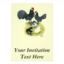 Blue Rosecomb Family Personalized Invitation